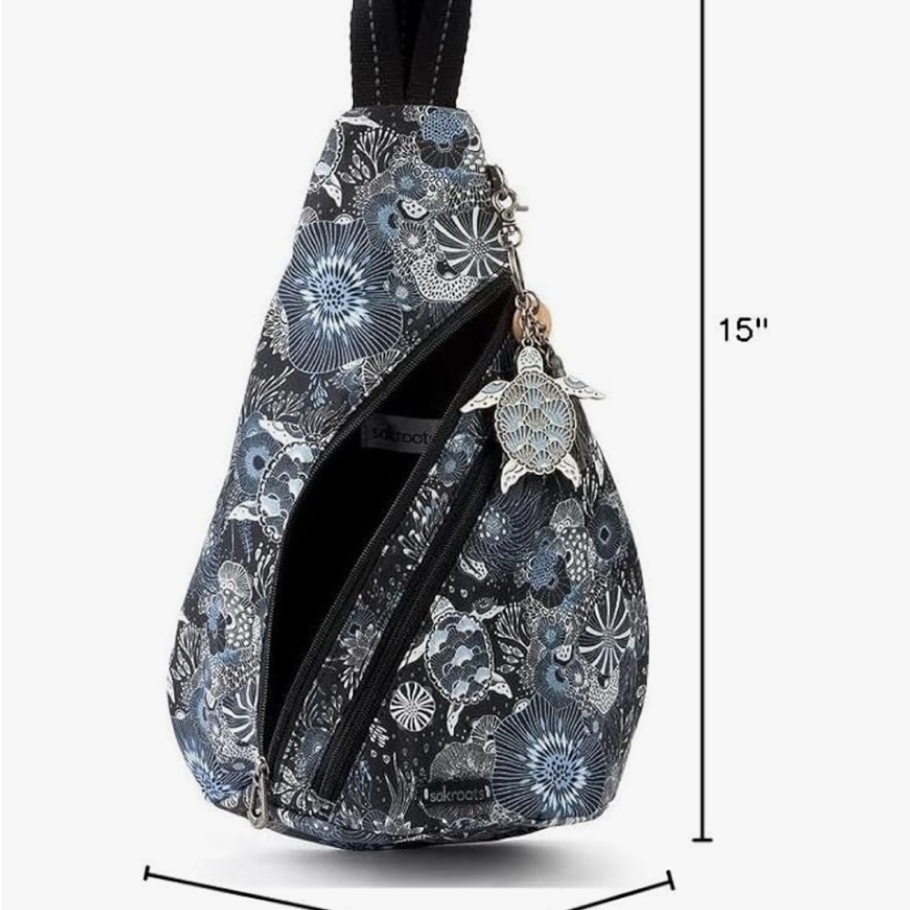 Sakroots Eco Twill, Midnight Seascape sling bag - Picture 2 of 5